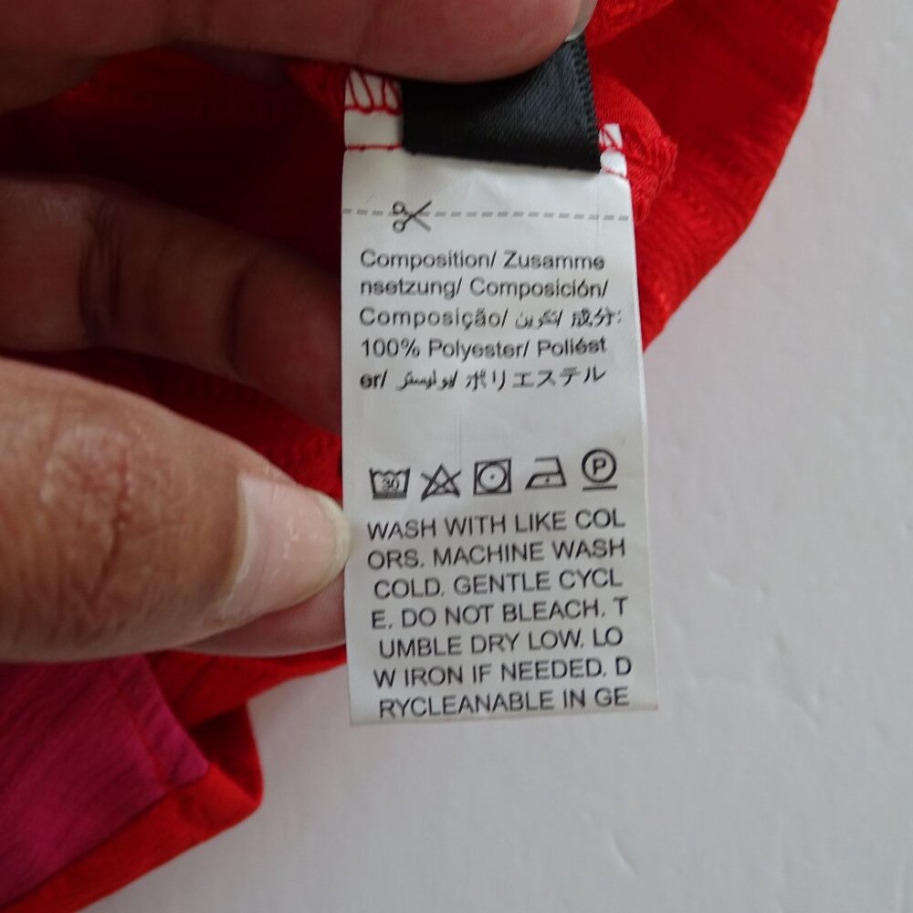 Shein Curve Red Pink Colorblock Twist Front Blous… - image 5